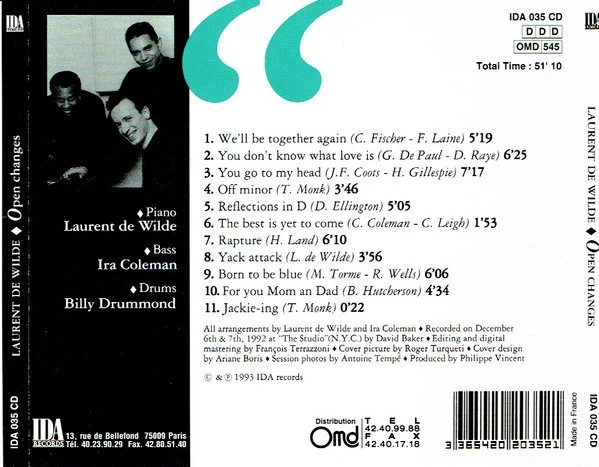 CD Laurent De Wilde "Open Changes" – photo 2